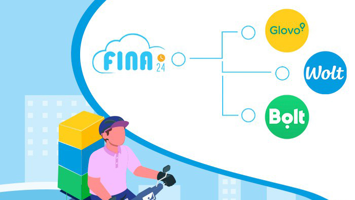 FINA restaurant module integration with GLOVO, WOLT and BOLT delivery services